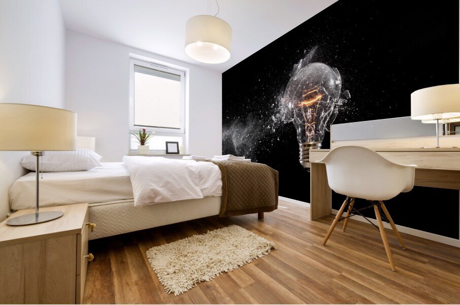 bulb glass explosion Mural print
