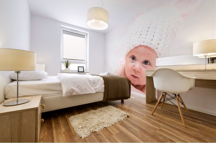 cute newborn portrait Mural print