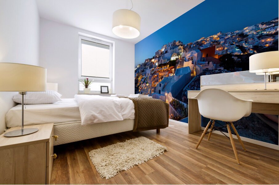 oia night view Mural print