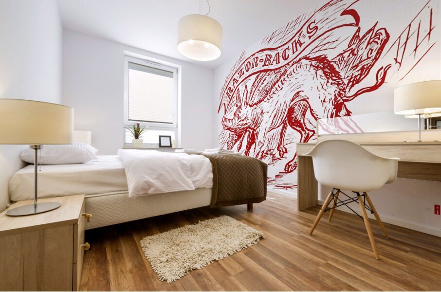 early 1900s arkansas razorbacks art  Mural print