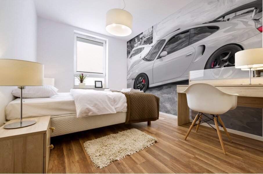 2003 Yellow Porsche 911 Turbo X100 5 Mural print
