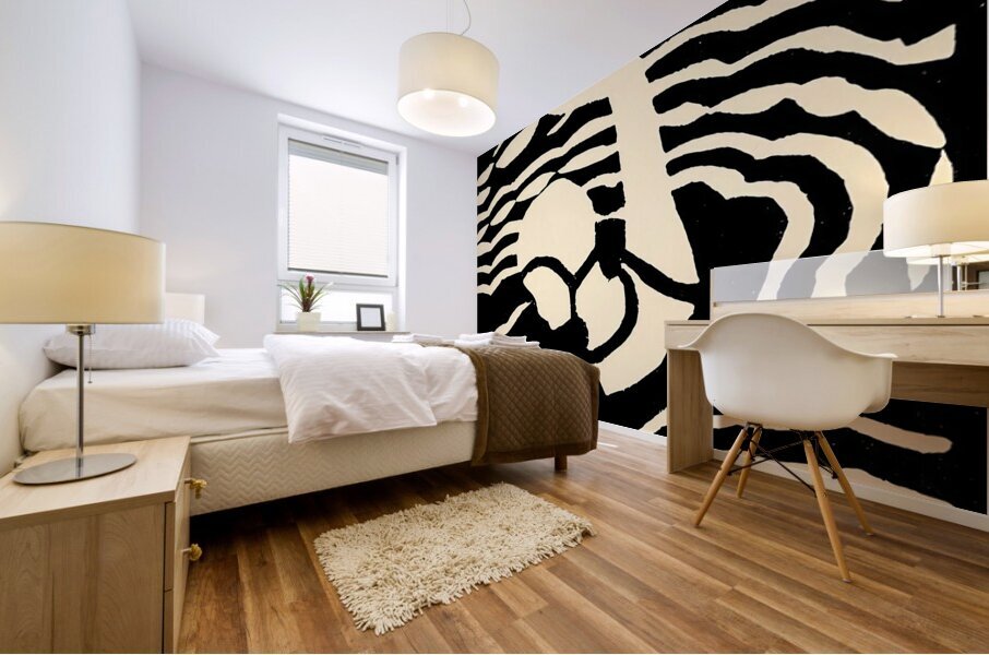 vintage swimming art abstract Mural print