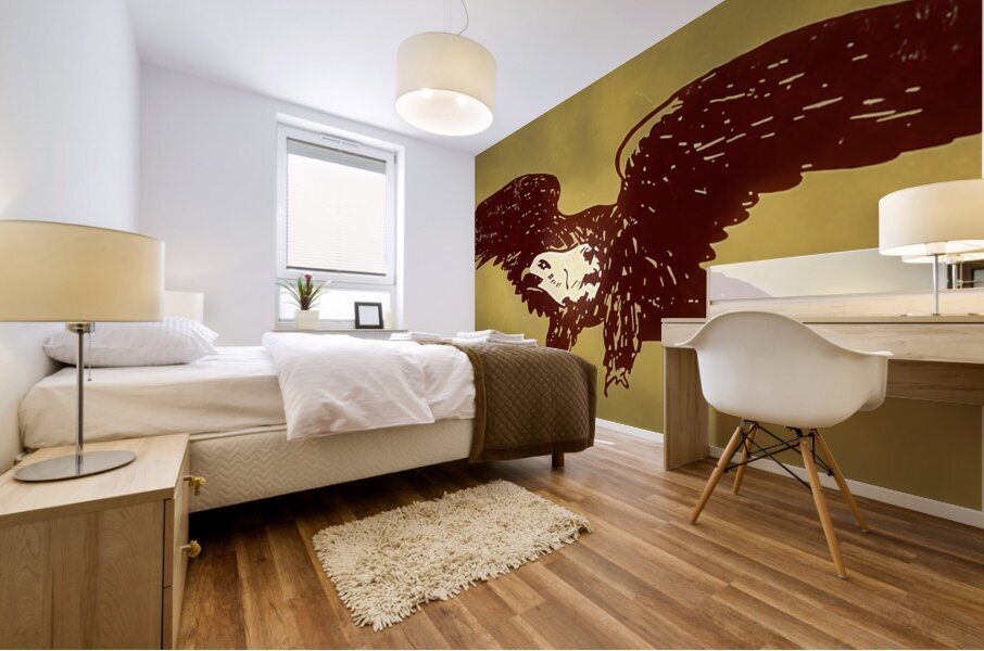 vintage boston college eagle flying Mural print