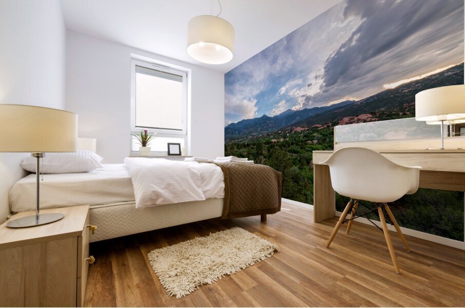 Evening Clouds Over Pikes Peak Mural print