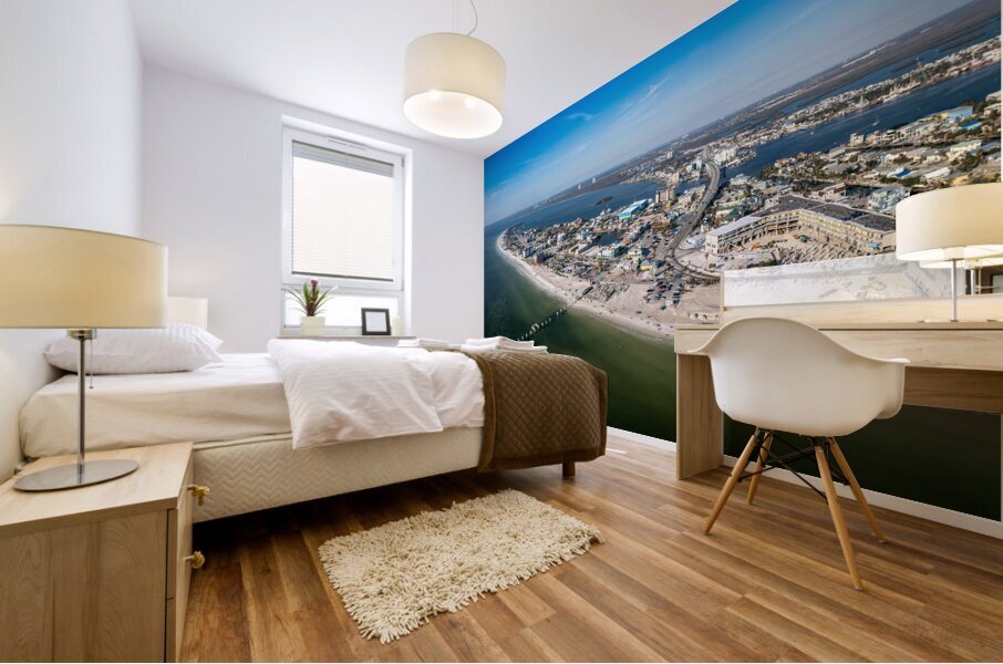 Fort Myers Beach and Pier Post-Ian Mural print