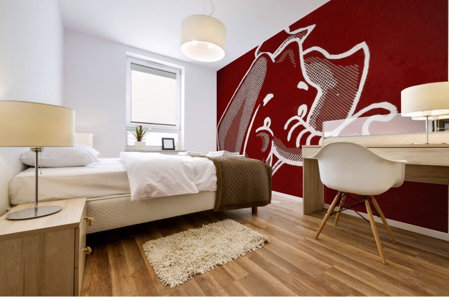 Vintage Elephant in Ballcap Art Mural print