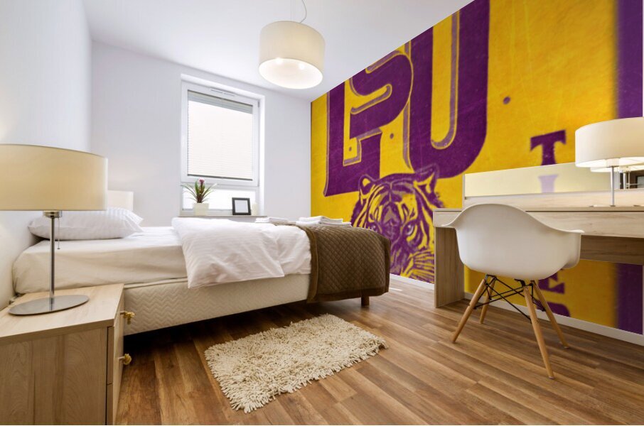 throwback lsu tigers mascot art Mural print