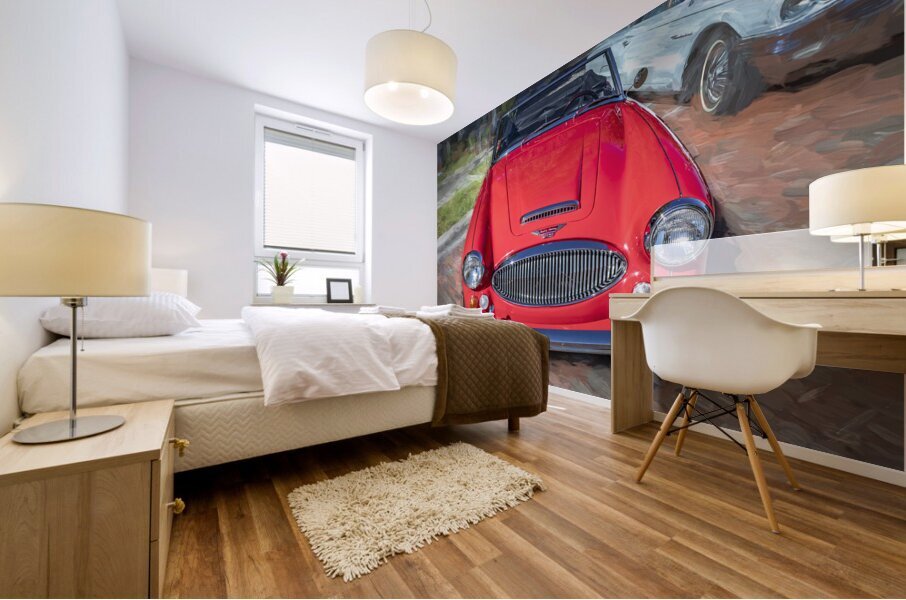 1967 Red Austin Healy 3000 MK BJ8 X1 3 Mural print