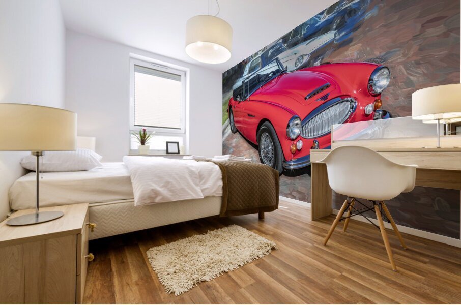 1967 Red Austin Healy 3000 MK BJ8 X1 4 Mural print