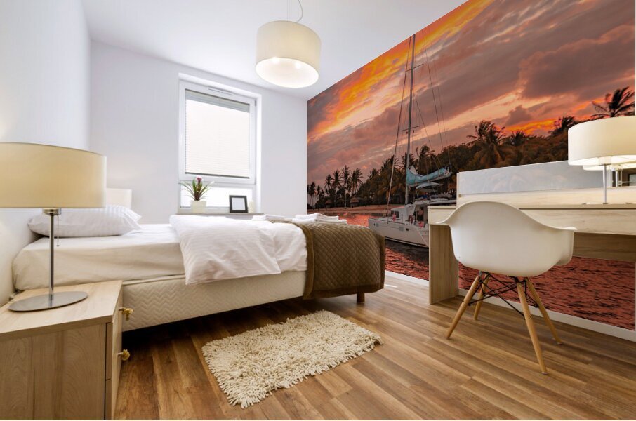 Fire Sunrise Meyreau Mural print