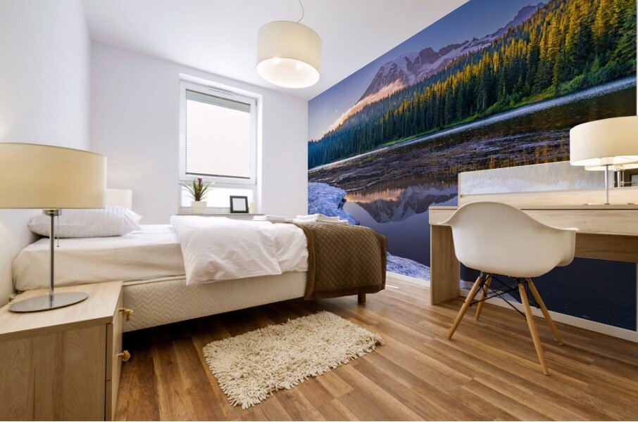 Mt Rainier Reflection Mural print