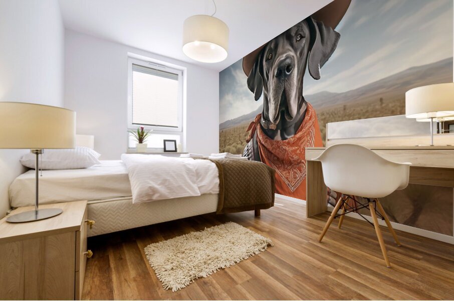 Great Dane Cowboy Mural print