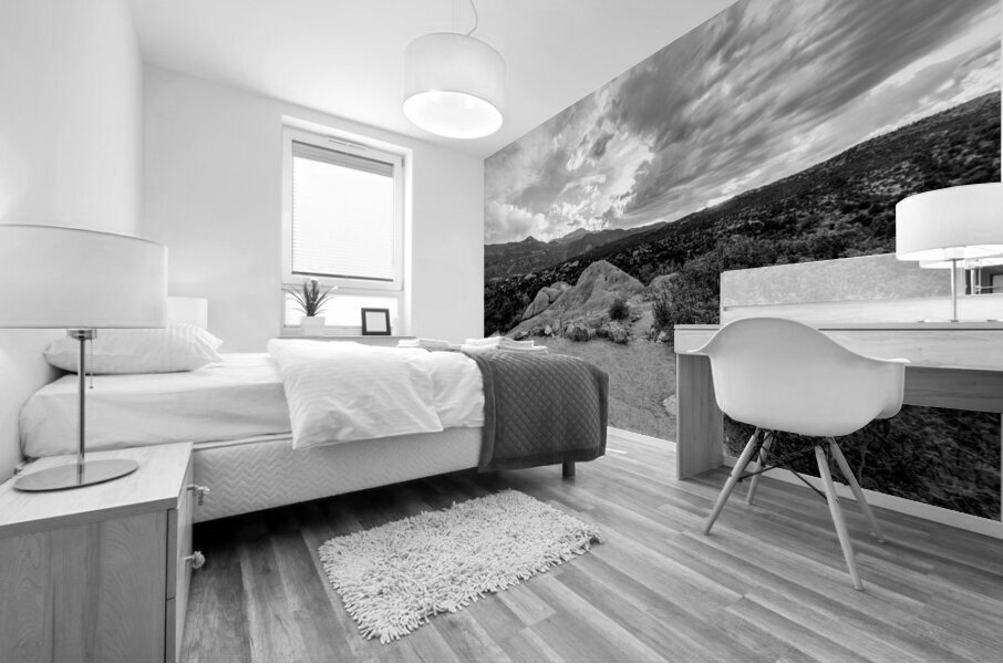 Ending The Day Hiking Colorado Springs Grayscale Mural print