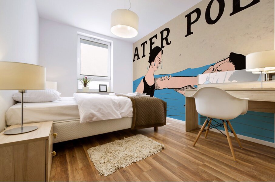 vintage water polo art  Mural print