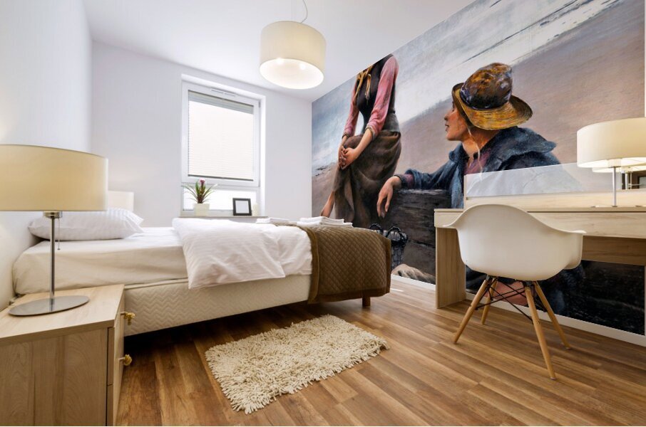 Fisherman Courting A Maiden Mural print