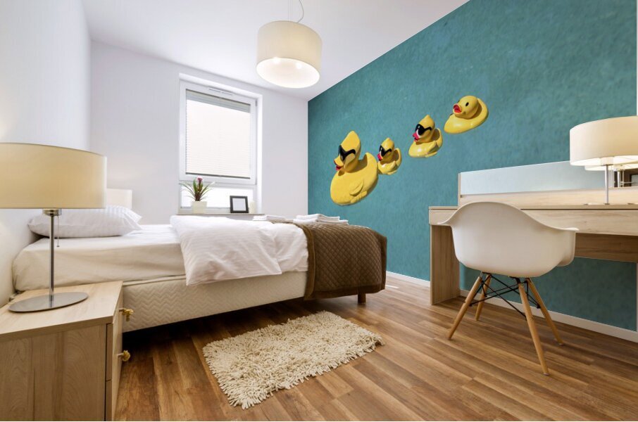 Family of Yellow Rubber Duckies X1 2 Mural print
