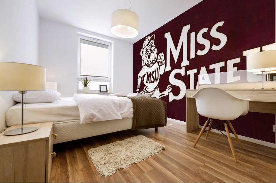 Vintage Miss State U Mural print