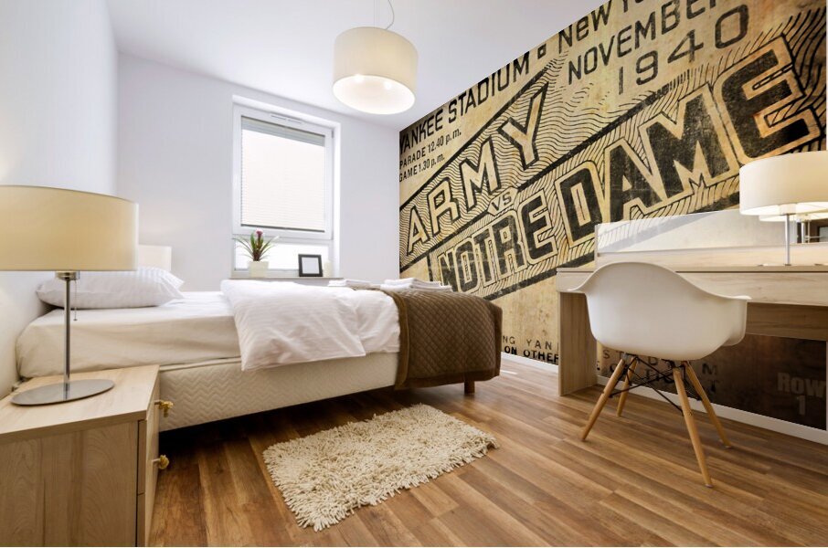 1940 army notre dame ticket remix Mural print