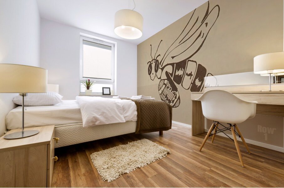 throwback yellow jacket football art Mural print