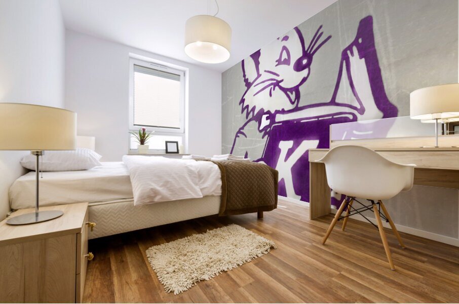 Kansas State Wildcat Reading a Book Mural print