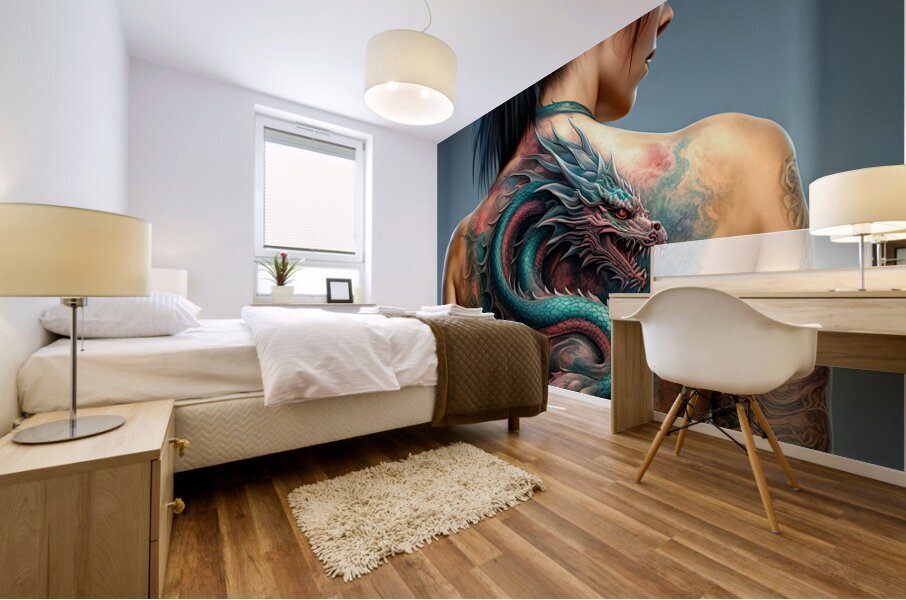 GIRL WITH THE DRAGON TATOO 3D Mural print