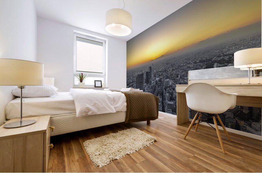 Tokyo city view at sunset Mural print