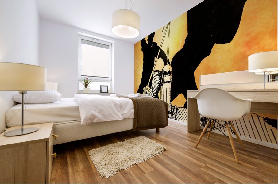 1950s sports art remix Mural print
