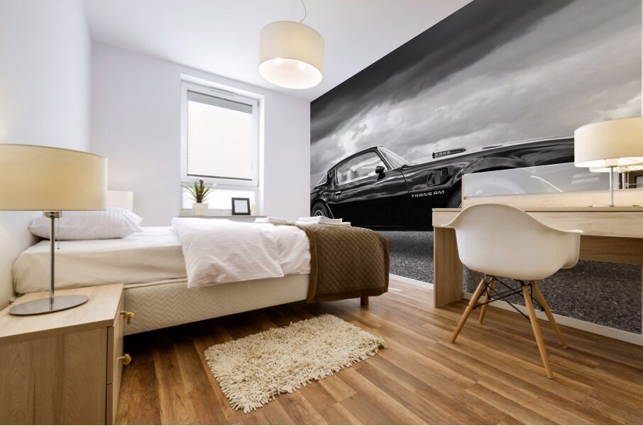 1978 Trans Am in Black and White Mural print