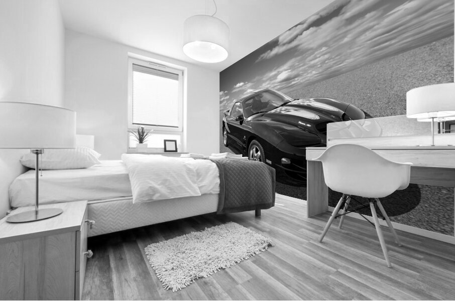Pontiac Trans Am Ram Air in Black and White Mural print