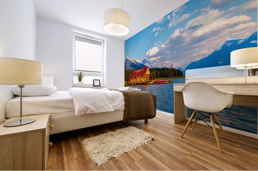 Maligne Boat House Mural print