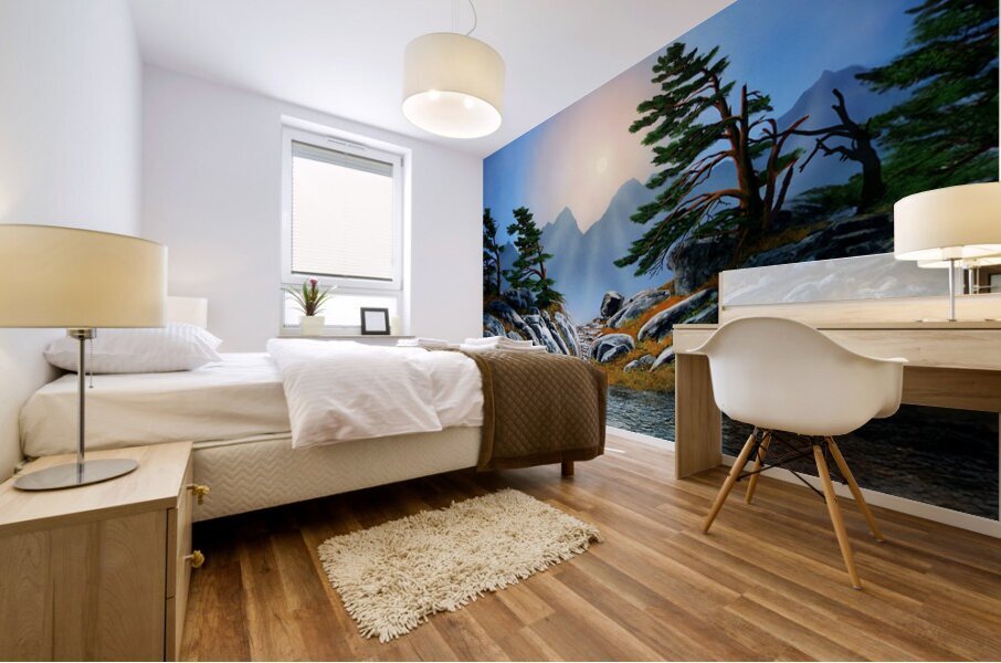 WINDBLOWN PINES P Mural print