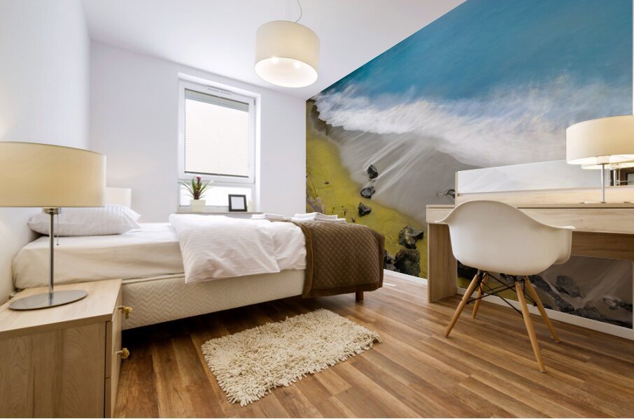 Green Sand Beach Mural print
