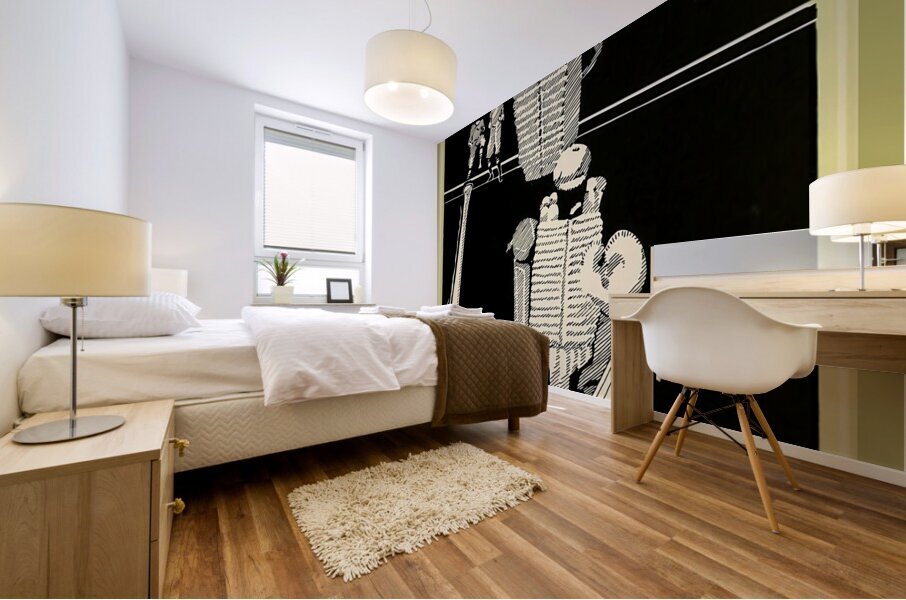 vintage purdue baseball art  Mural print