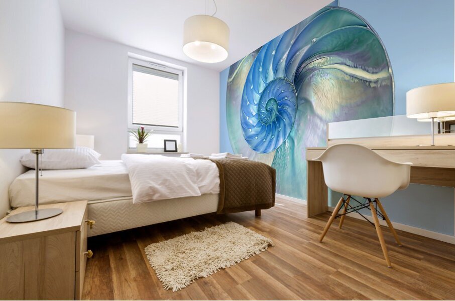 Blue Nautilus Pair Mural print