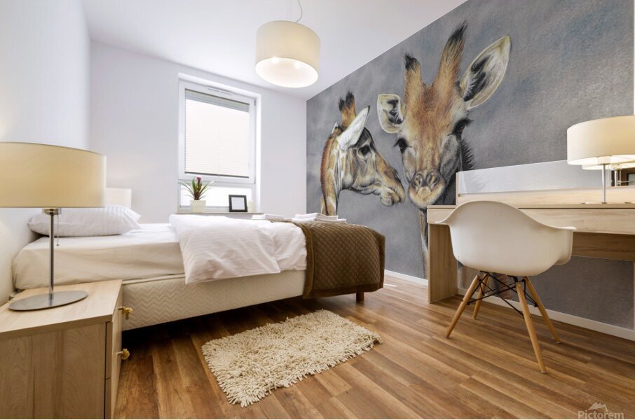Giraffes Interrupted Mural print