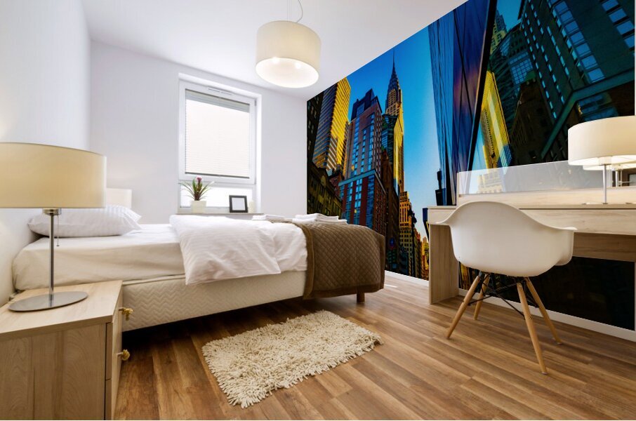 New York in Blue Mural print