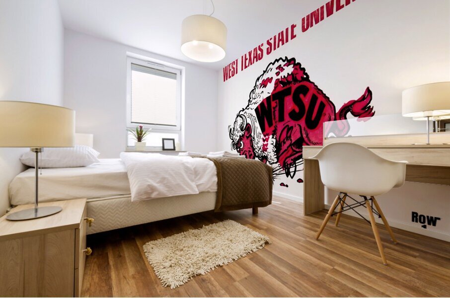 wtsu vintage west texas state buffaloes art Mural print