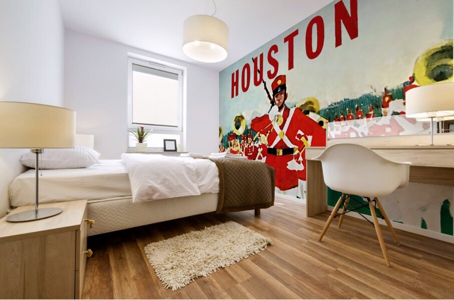 vintage houston marching band art  Mural print