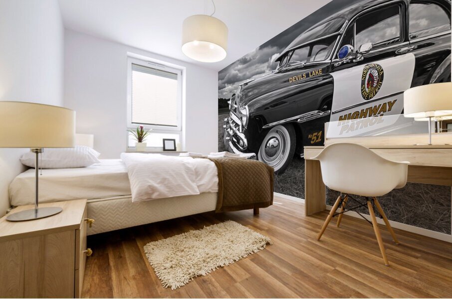 Devils Lake Highway Patrol - 51 Chevy Mural print