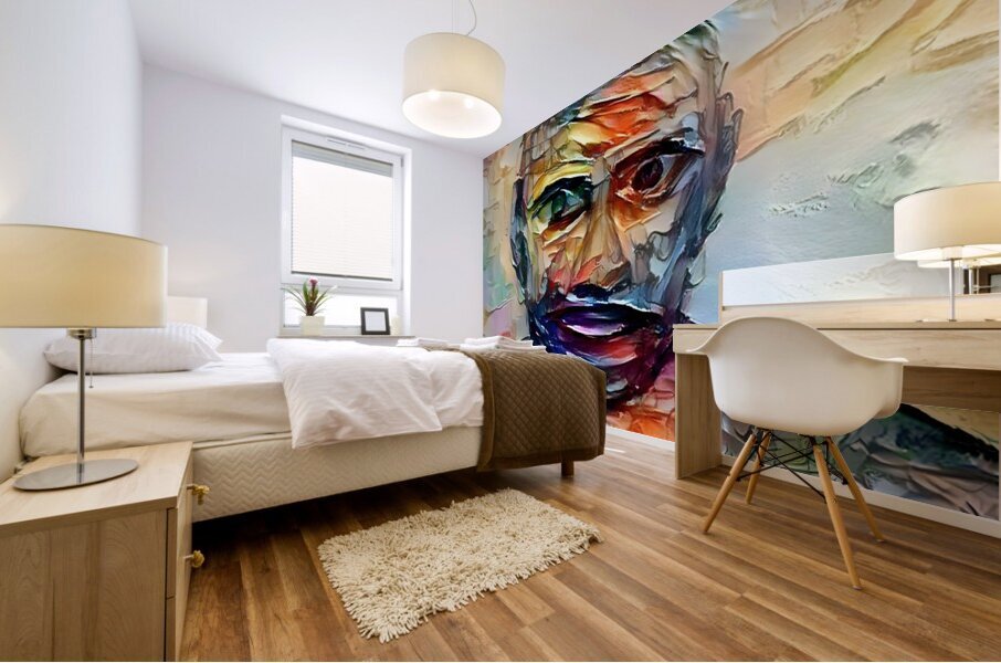 thick brushstroke portrait Mural print