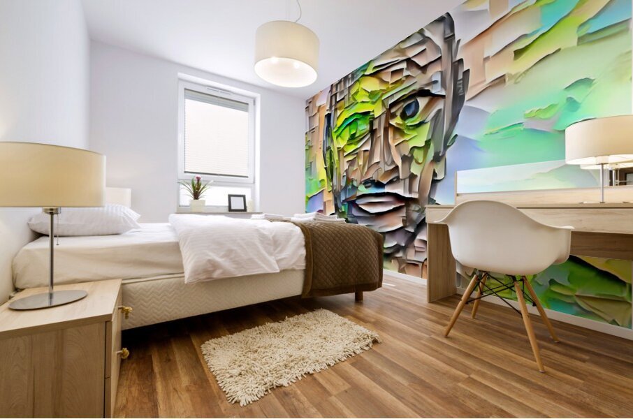 textured portrait Mural print