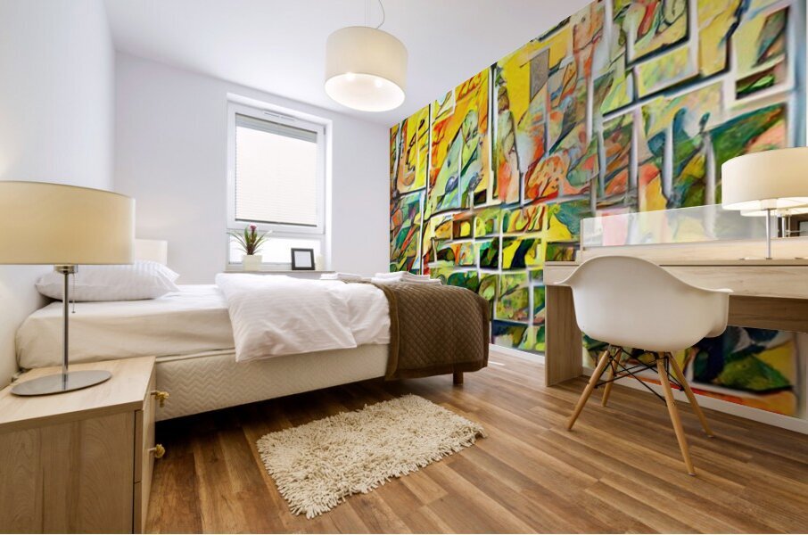 tiled face Mural print