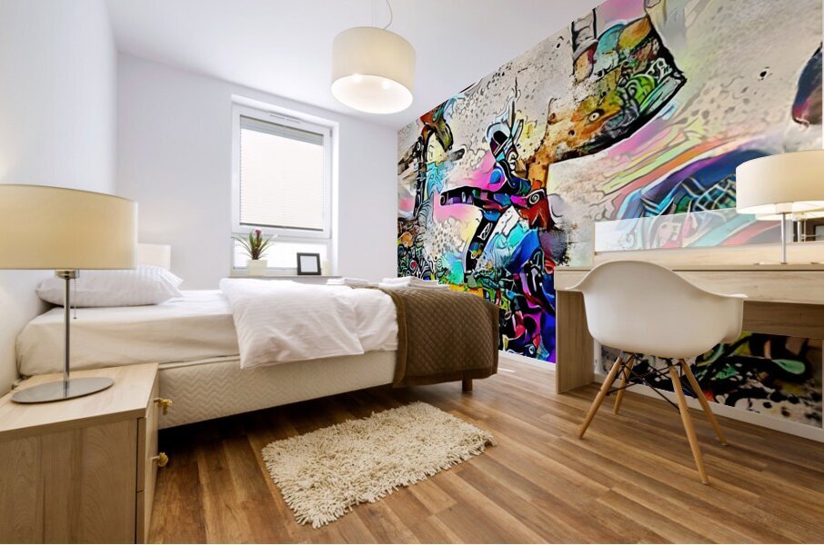 street stick men Mural print