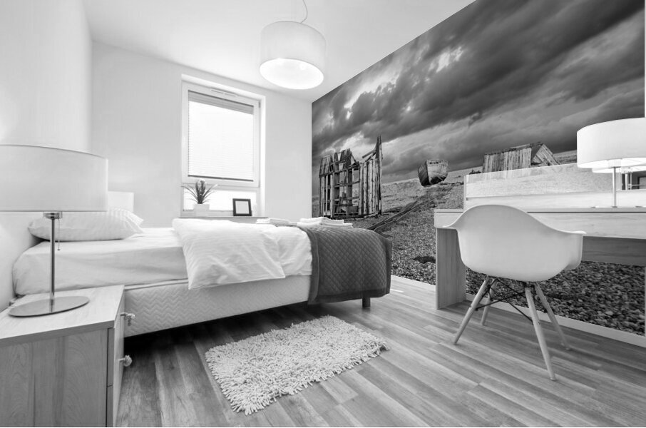 End Of The Line in Black And White Mural print