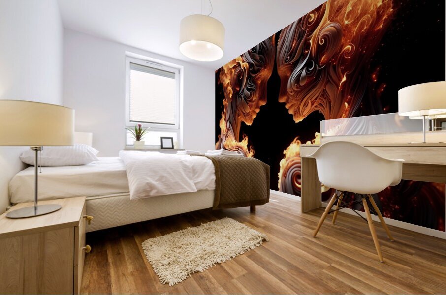 Fire for one fire for two Mural print