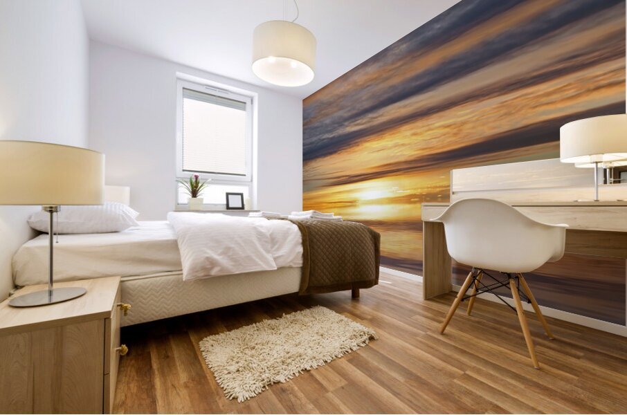 Golden Ocean Sunset Mural print