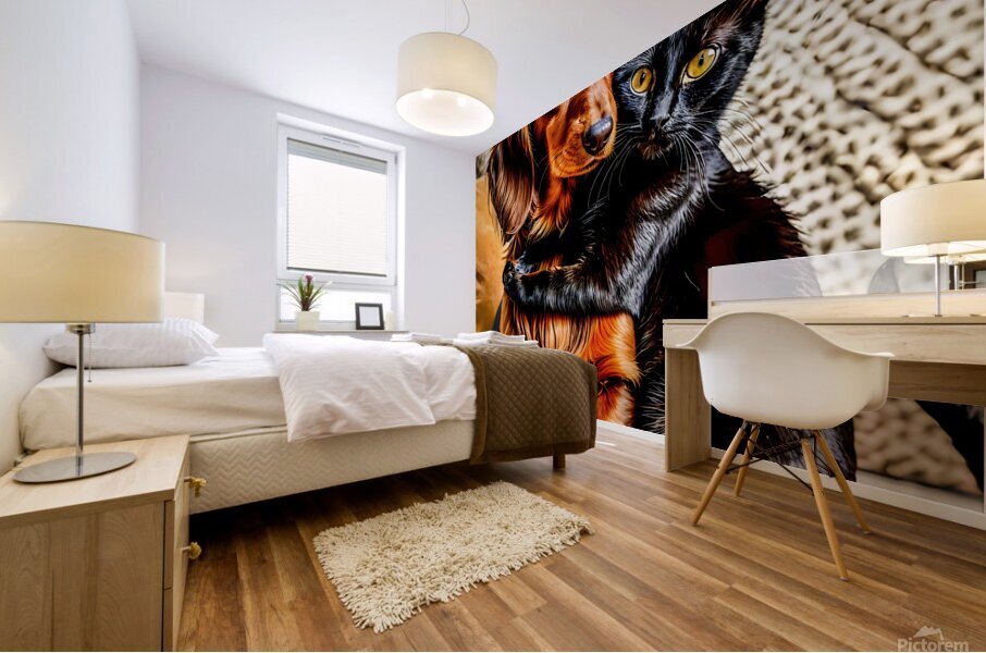 The love of pets Mural print