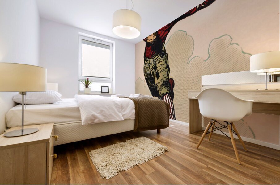 Vintage University of Oklahoma Football Player Mural print