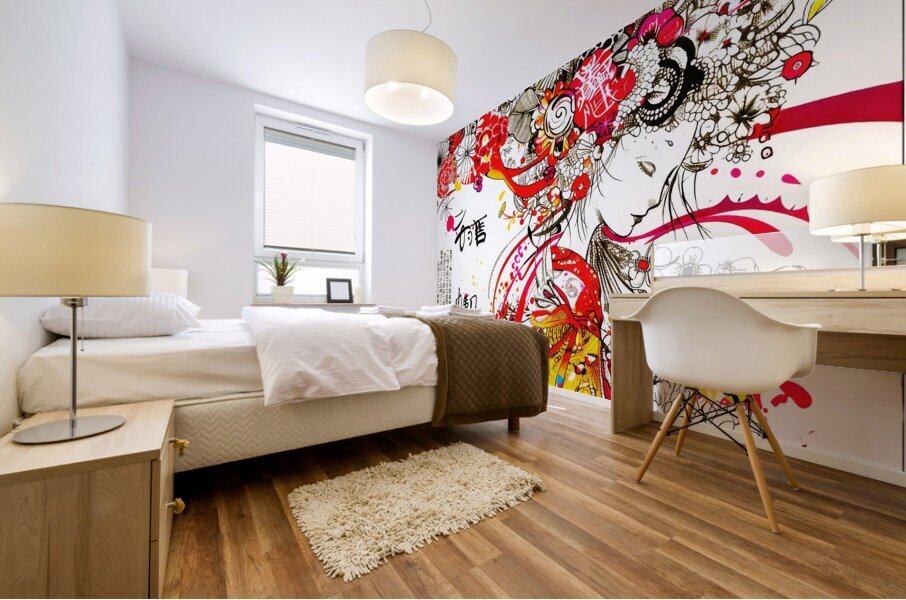 Asian Aesthetic - Geisha Girl Mural print