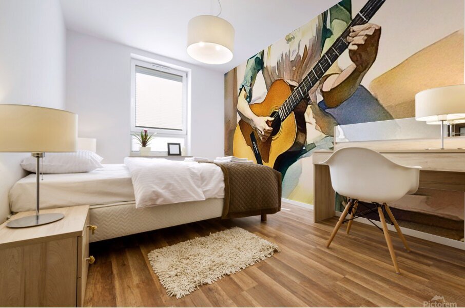 Woman With A Guitar Mural print